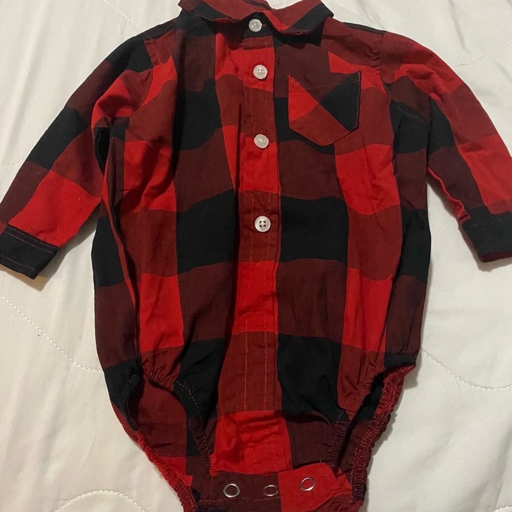 Alexia Admor Red and Black Checkered Kids Bodysuit